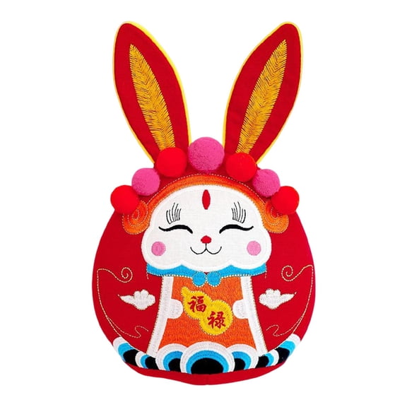 LeeQinersw Animal Chinese Rabbit Toy, Stuffed Doll Ornament, Bunny Figurine, Cuddly Pillow, 15cm
