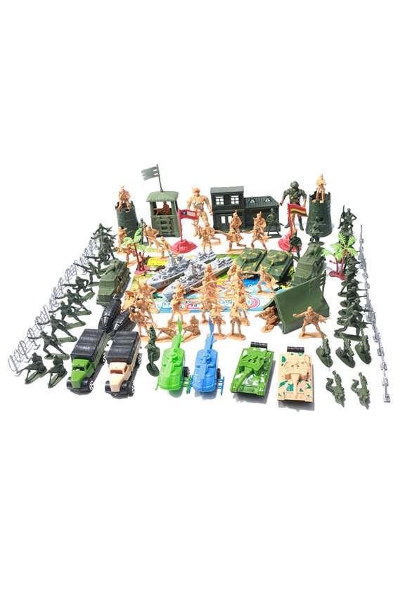Army Vehicles Soldiers Model Toys Interactive Game Tanks Kit Simulated Army Toys 112Pcs