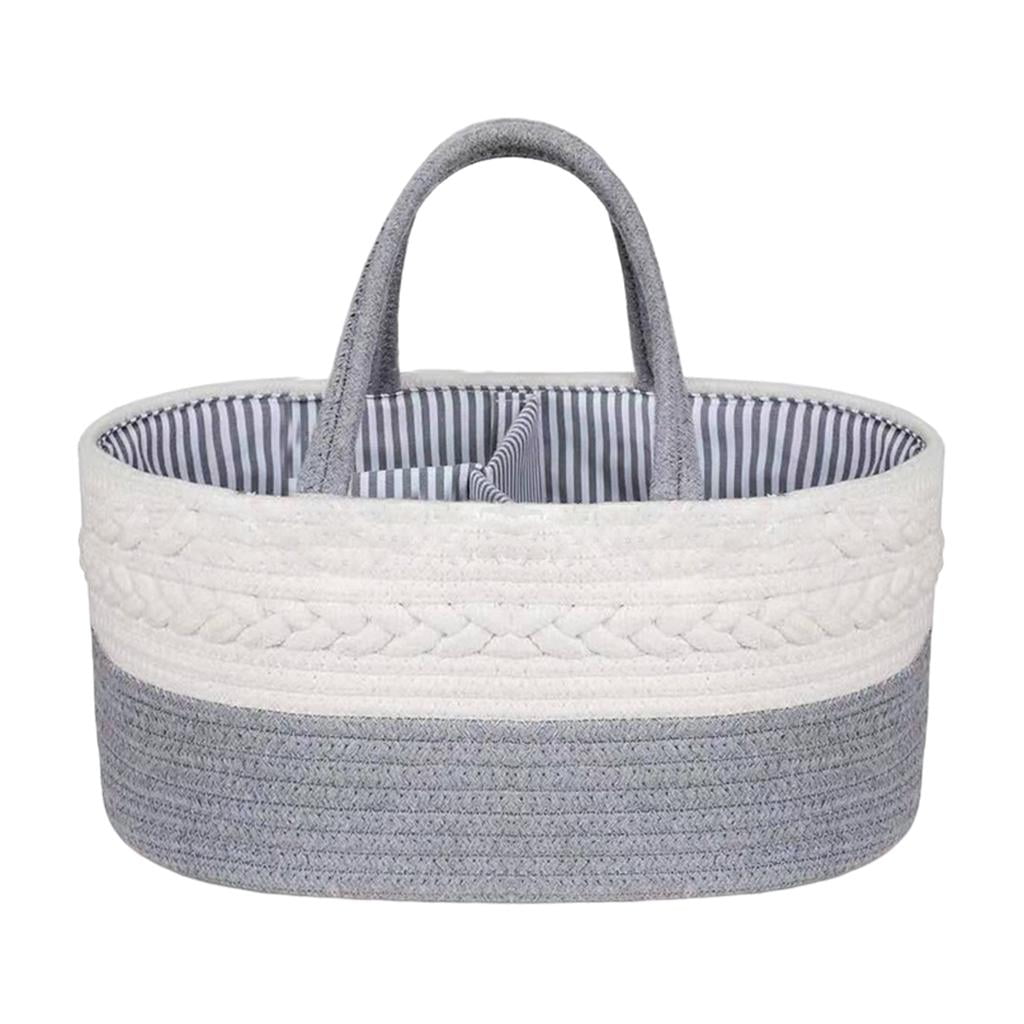 LeeQinersw Baby Diaper Caddy Large Cotton Rope Clothes Organizer Holder Storage Bin Newborn