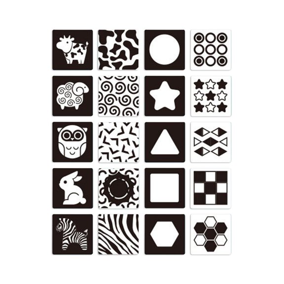 LeeQinersw Baby Flash Cards Brain Development Toys, Educational Double Sided Early Learning black and white