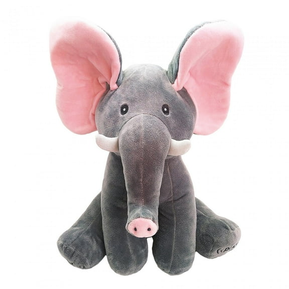 LeeQinersw Baby Musical Toy Animal Baby Toy Realistic Interactive Animated Elephant Toy for Pink ears