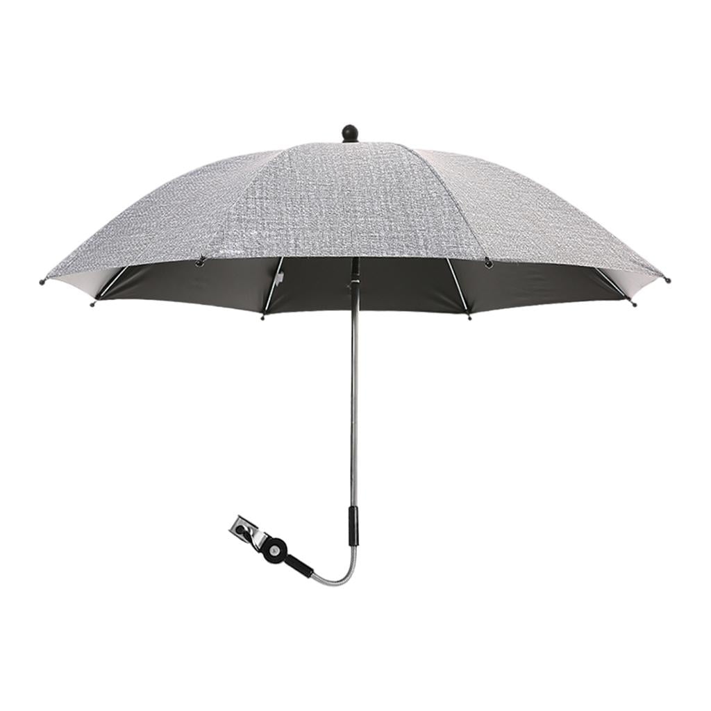LeeQinersw Baby Stroller Parasol Clamp-On Shade Umbrella Sun Shade Parasol Rain Protecter Gray