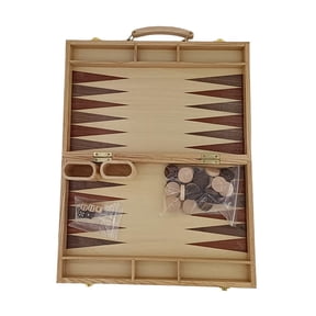 LeeQinersw Backgammon Set Travel with Game Pieces Traditional Classic Folding Portable Wood
