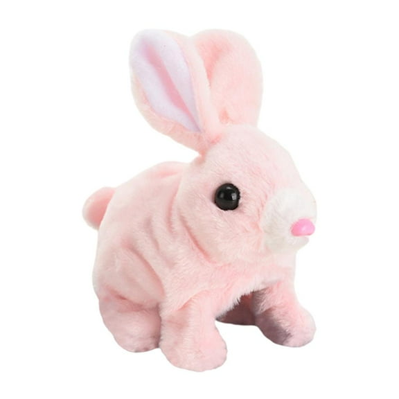 LeeQinersw Battery Operated Rabbit Toy, with Carrot Walking Simulation Display Intelligent Pink