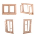 thumbnail image 1 of LeeQinersw Birch Wood Shutter Window Furniture Model 1:12 Doll House Accessory Playset, 1 of 9