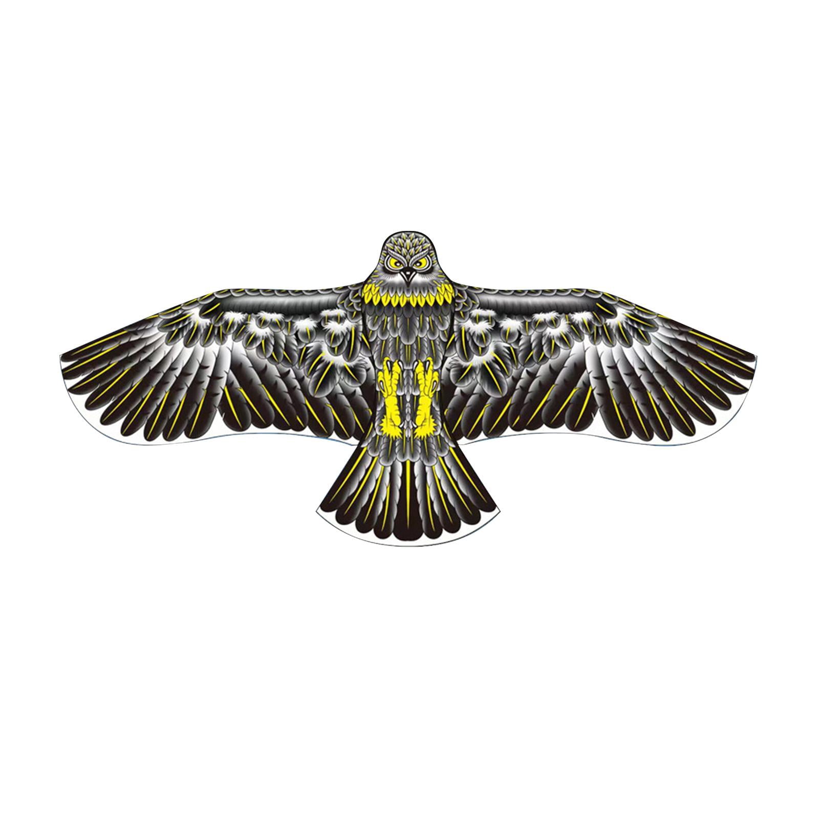 LeeQinersw Birds Kite Single Line Kite Fun 160cm Long Flying Kite Toy Outdoor Toys for Yard Eagle Shape Black