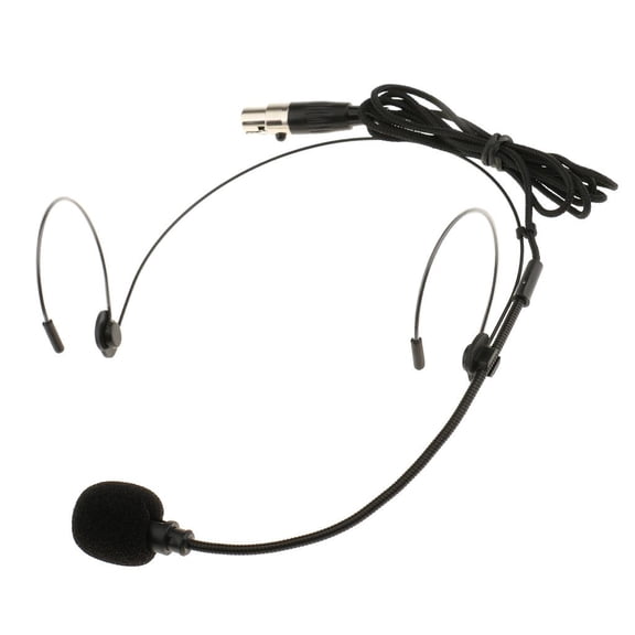 LeeQinersw Black Double Earhook XLR 3 Pin Headworn Headset Head-mounted Microphone XLR 3Pin