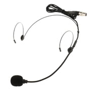 LeeQinersw Black Double Earhook XLR 4 Pin Headworn Headset Head-mounted Microphone XLR 4Pin