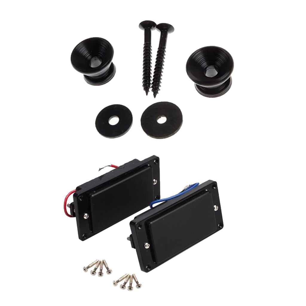 LeeQinersw Black Sealed Humbucker Pickup+2pcs Metal Strap Lock for LP Electric Guitar Parts