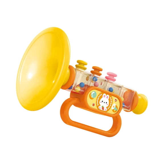 LeeQinersw Blowing Trumpet Toy, Classic Toy, Travel Toy, Small Speaker Toy, Trumpet Playing Yellow