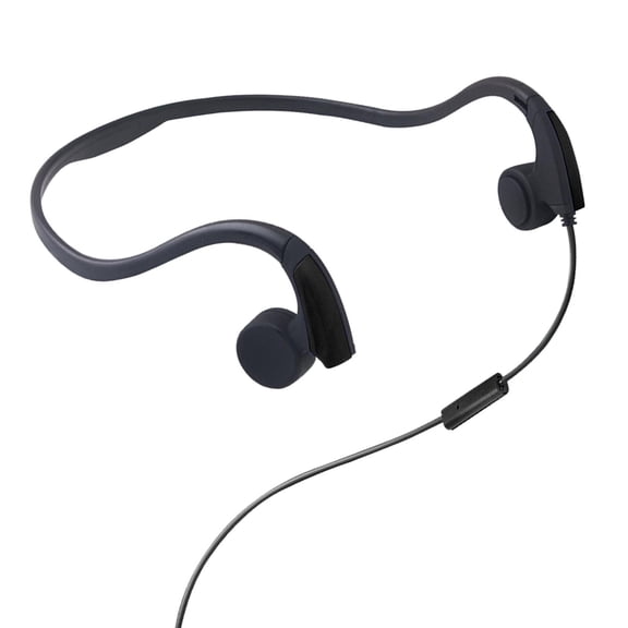 LeeQinersw Bone Conduction Wired Headset Voice Control Music Player for Gym Cell Phones option1 Black
