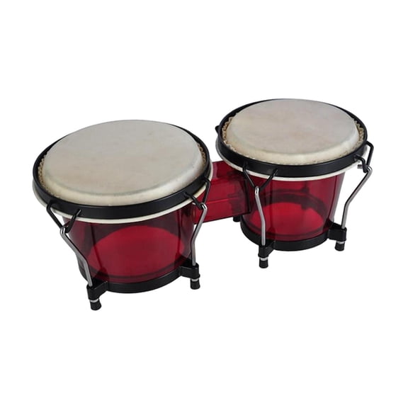 LeeQinersw Bongo Drum Set African Hand Drum 6'' and 7'' Tunable Transparent Bongo Drums for Red