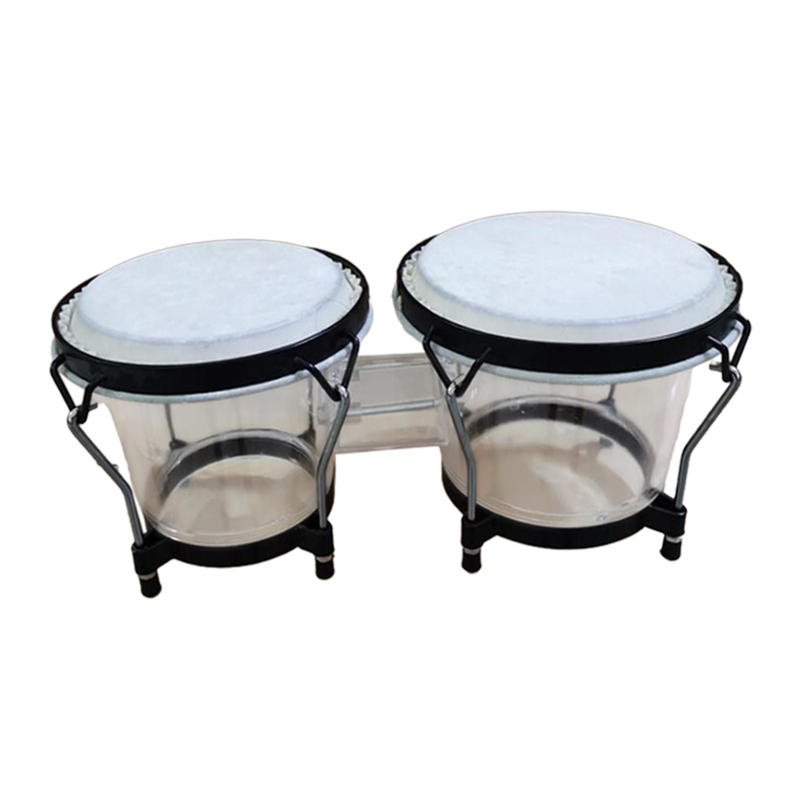 LeeQinersw Bongo Drum Set African Hand Drum 6'' and 7'' Tunable Transparent Bongo Drums for White