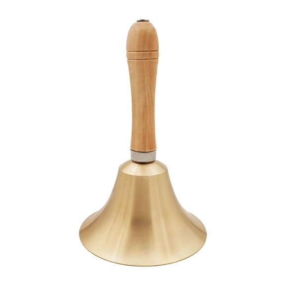 LeeQinersw Brass Hand Bell Wooden Handle Solid Service Bell Dinner Bell Hand Call Bell Hand 110mmx246mm