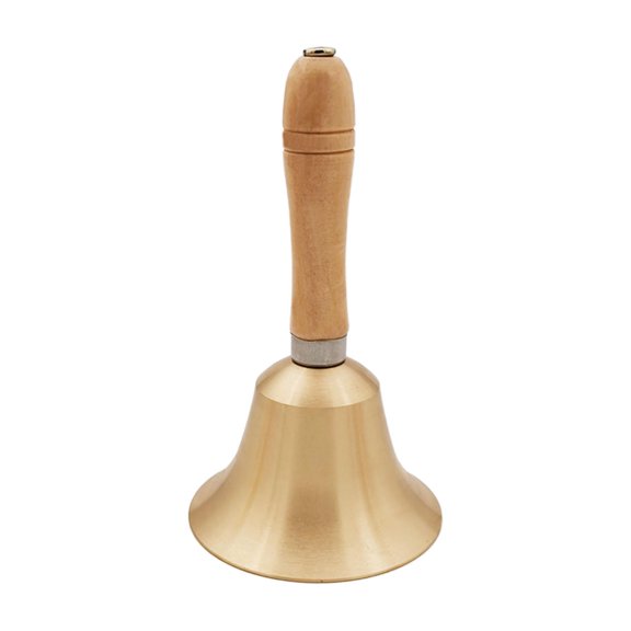 LeeQinersw Brass Hand Bell Wooden Handle Solid Service Bell Dinner Bell Hand Call Bell Hand 80mmx207mm