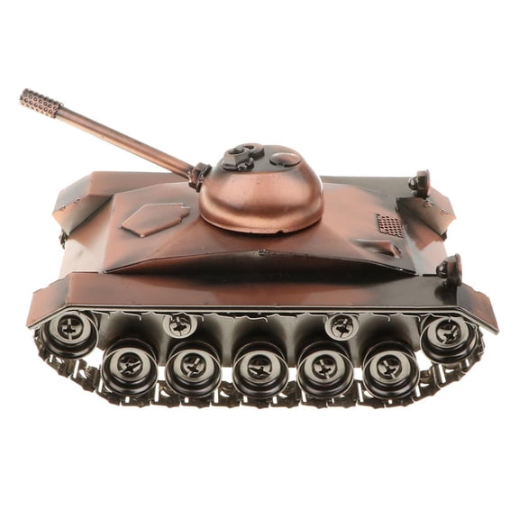 LeeQinersw Bronze Color Retro Metal Die-cast Tank Model Sculpture Model kids children toy Gift Collectible Silver Gray