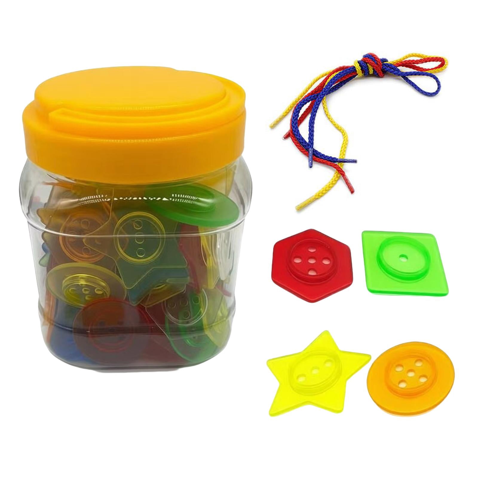 LeeQinersw Button Threading Toy Geometric Shaped Fine Motor Skills ...
