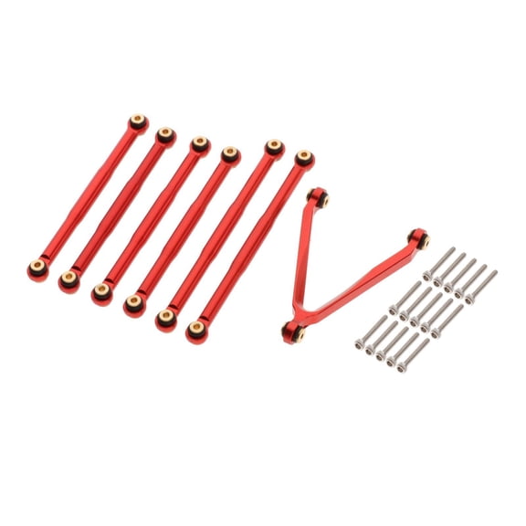 LeeQinersw CNC Aluminum Alloy Pull Rods Link Set ,133mm Wheelbase for Axial SCX24 AXI00002 Model Crawler Buggy Car Upgrades Red
