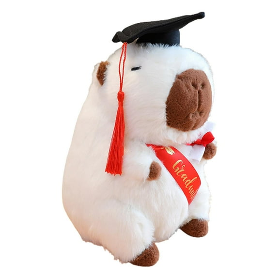 LeeQinersw Capybara Doll Toy with Hats Ornament 25cm Plush Capybara Toy Stuffed Animals for White
