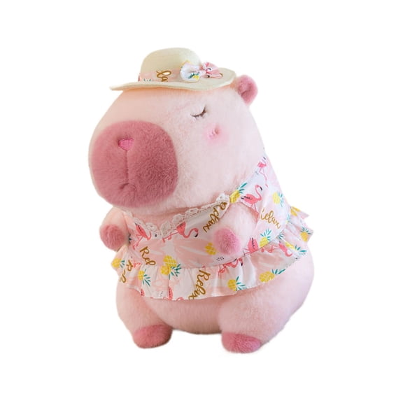 LeeQinersw Capybara Plush Toy Cute Capybara Stuffed Animal Collectible Cartoon Plush Animal Pink