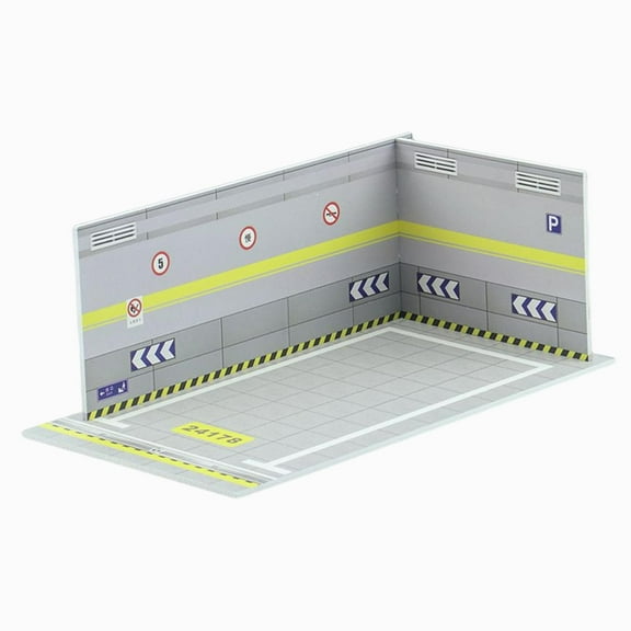 LeeQinersw Car Model Diorama Parking Lot 1/24 Easy Assemble Simulation Scene for Automobile J