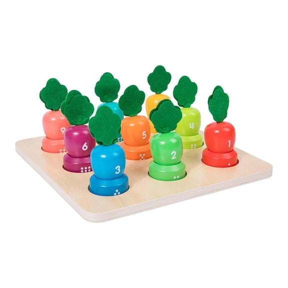 LeeQinersw Carrot Harvest Game Fine Motor Skill Wooden Color Cognition Game for Interaction
