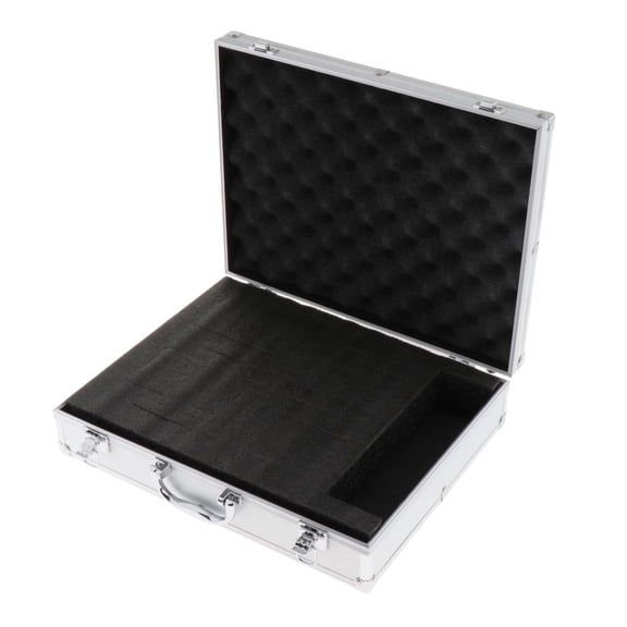 LeeQinersw Carry Case Mic Storage Box Professional Impact Resistant Instrument Storage Case 36.5x28.5x9cm black
