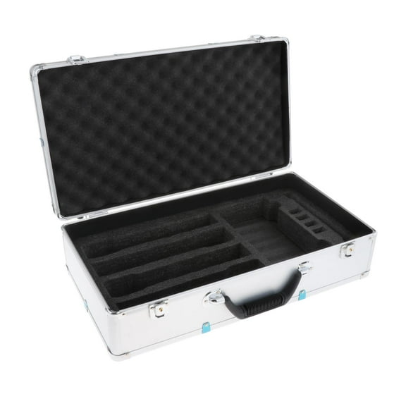 LeeQinersw Carrying Case Mic Bag EVA Interior Hard Shell Sturdy Shockproof Mic Gear Storage silver