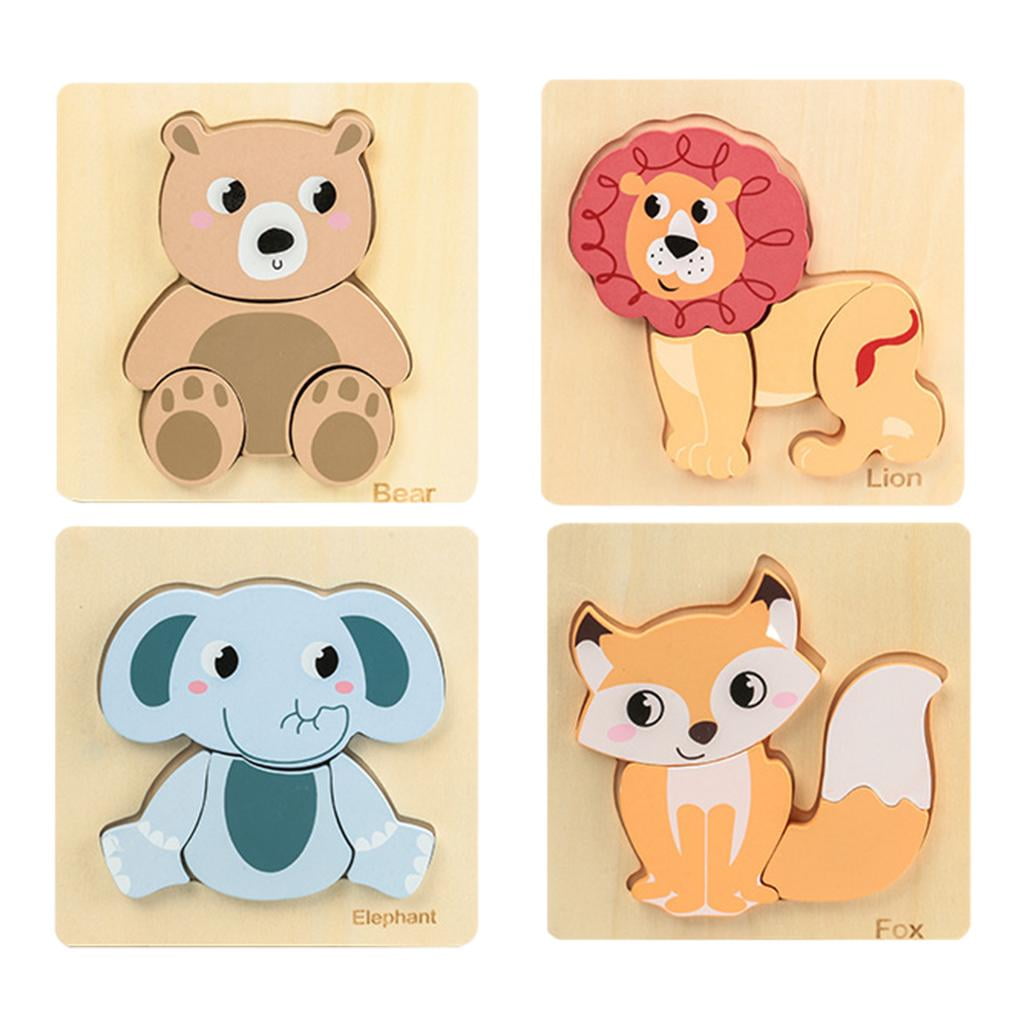 LeeQinersw Cartoon Jigsaw 3D Puzzle Brain Teasers Building Board Early Learning Educational Animal puzzle