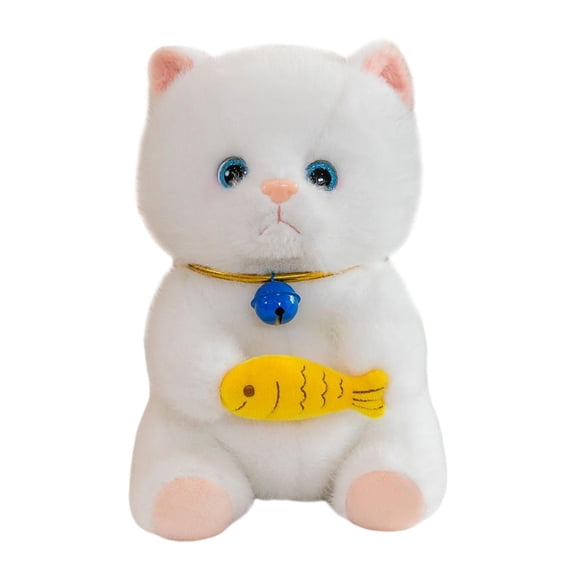 LeeQinersw Cat Cuddly Snuggling Cat Realistic Cat Figure for Home Decor Holiday Party Favor White