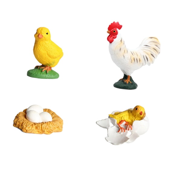 LeeQinersw Chicken Growth Cycle Set Animal Figurine Toy Teaching Aid Classroom for Toddlers