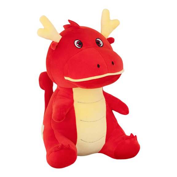 LeeQinersw Chinese Dragon Hug Pillow New Year Toy Multifunctional 9.5 Inch Long Sofa Pillow Red