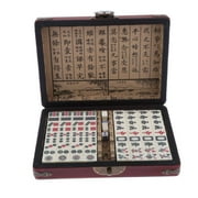 LeeQinersw Chinese Travel Mahjong Set with Case, Mini Mah Jongg for Family Fun Compact Size