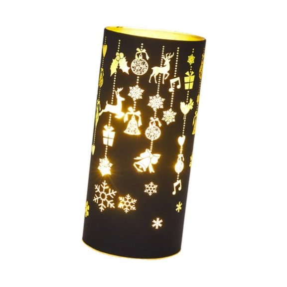 LeeQinersw Christmas Cylinder Light Lighted LED Bedside Light Fashion Table Decoration Lamp