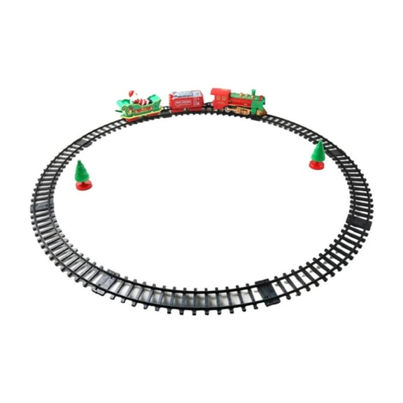 LeeQinersw Christmas Train Set Electric Toy Train Set Xmas Tree Decoration with Sound Light
