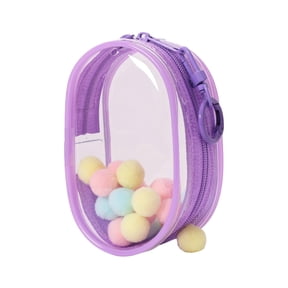 LeeQinersw Clear Figure Display Bag Mini PVC Doll Bag Carrying Case Zipper Closure and Soft Violet