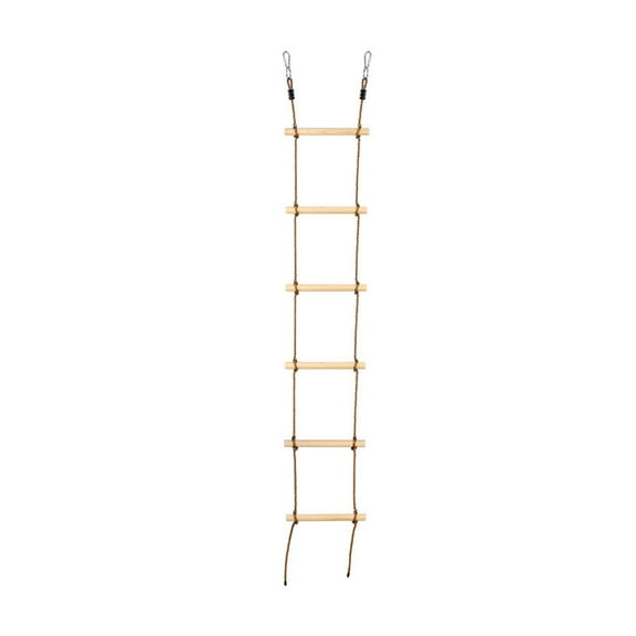 LeeQinersw Climbing Ladder Hanging Rope Ladder 6 Sections Treehouse Balance Training Patio Wood Tree House Climbing Rope Ladder for Kids