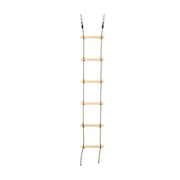 LeeQinersw Climbing Ladder Hanging Rope Ladder 6 Sections Treehouse Balance Training Patio Wood Tree House Climbing Rope Ladder for Kids
