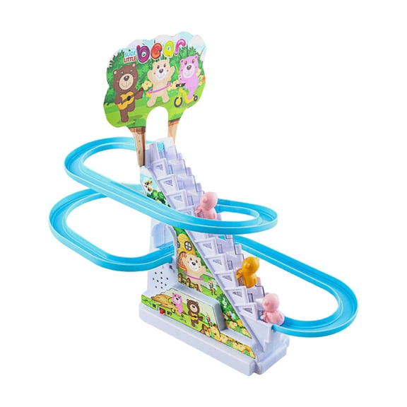 LeeQinersw Climbing Stairs Toy, Playful Roller Coaster Toy, Light Music DIY Indoor Toy Race three bears