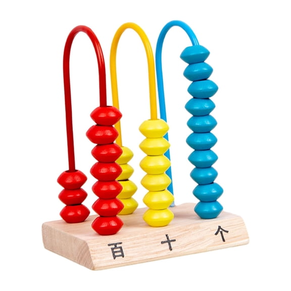 LeeQinersw Counting Beads Frame, Wooden Abacus Frame, Development Toy Educational Toy Math Counting Bead Abacus, Montessori Abacus Toy, for Girls Kids , 3 Row