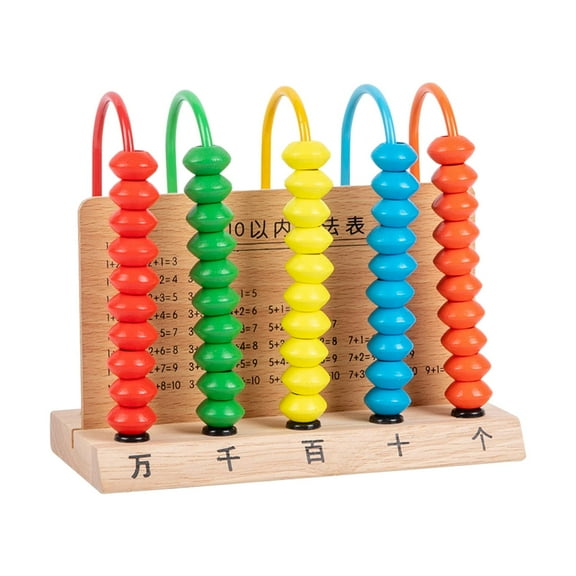 LeeQinersw Counting Beads Frame, Wooden Abacus Frame, Development Toy Educational Toy Math Counting Bead Abacus, Montessori Abacus Toy, for Girls Kids , 5 Row