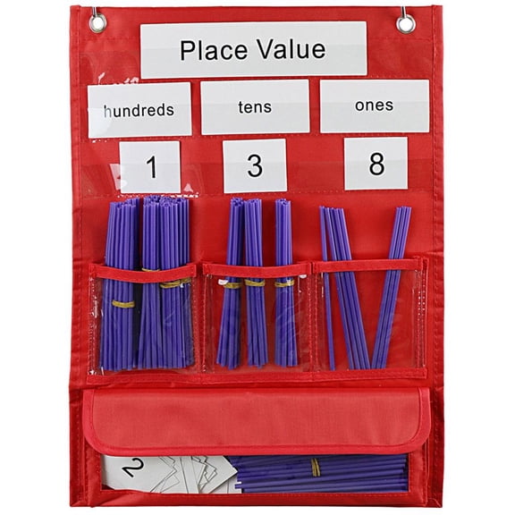 LeeQinersw Creative Place Value Pocket Chart Teaching Aids Practice Place Value Educational Tool Counting Caddie for School Classroom Classroom Home