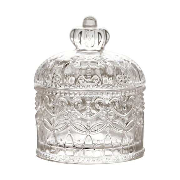 LeeQinersw Crown Glass Jar Candy Storage Organizer Multifunctional Glass Storage Containers