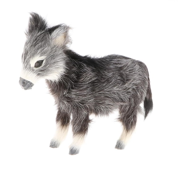 LeeQinersw Cute Emulation Burro Toy Faux Fur Animal Model for Kids Home