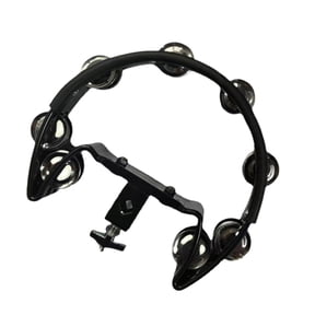 LeeQinersw Cymbal Hi Hat Tambourine Stainless Steel Shaker Stainless Steel Hand Bell Rattle black