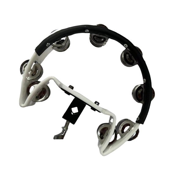 LeeQinersw Cymbal Hi Hat Tambourine Stainless Steel Shaker Stainless Steel Hand Bell Rattle white