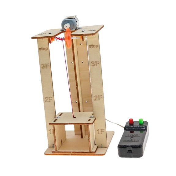LeeQinersw DIY Educational Model Kits Toys DIY Electric Lift Elevator Model Set Assembly 3D
