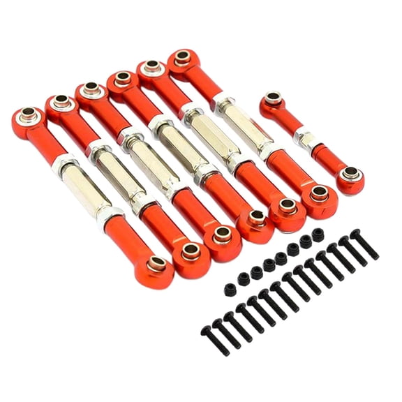 LeeQinersw Darling Baby Full Set of Tie Rod Turnbuckles For RC 1/10 Slash 2WD Short Course Red