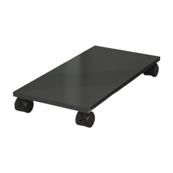 LeeQinersw Desktop CPU Wooden Rolling Stand Adjustable Sturdy Computer Case Stand PC s Black