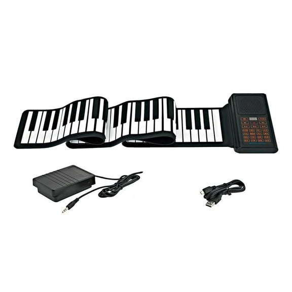 LeeQinersw Digital Music Piano Keyboard, 128 Tones and Rhythms Travel Piano 88 Keys Roll up
